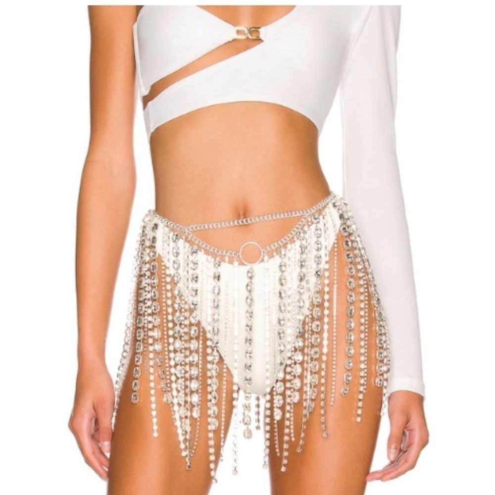 Camila Coelho Penny Skirt in Silver NWT